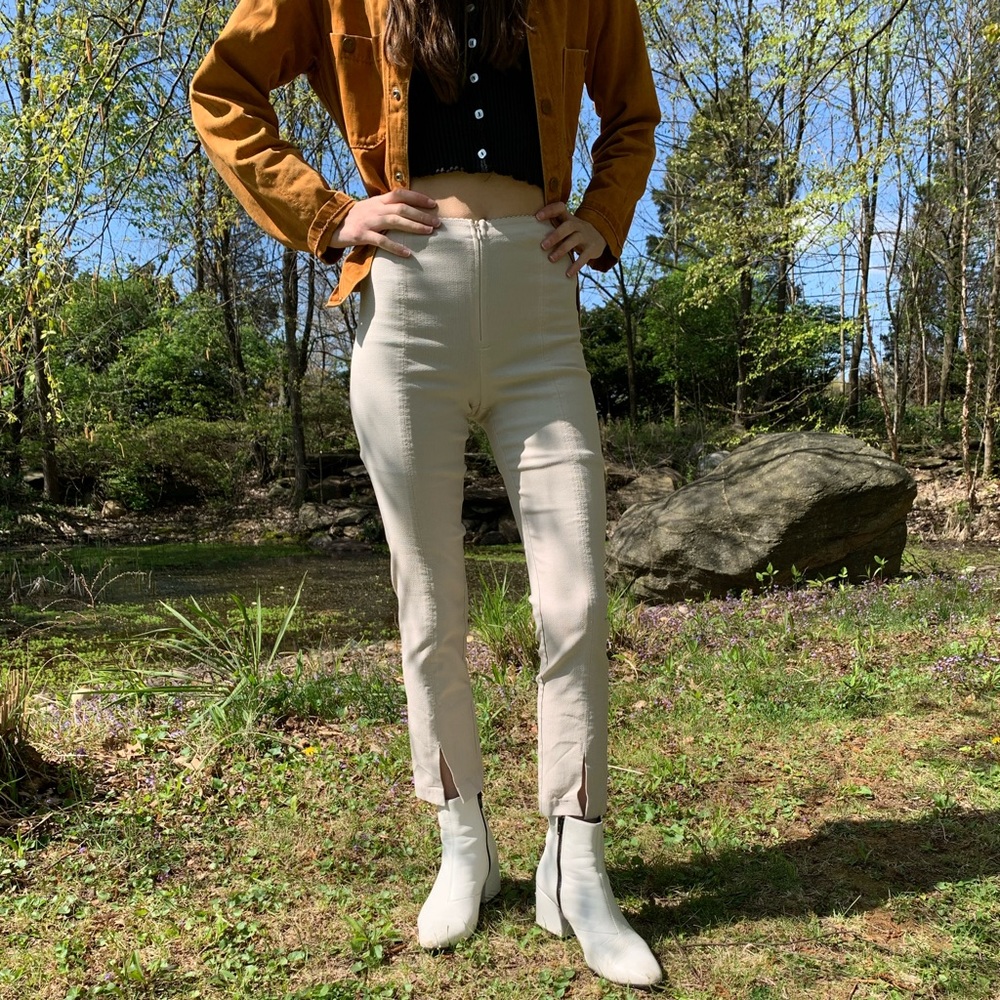 Vintage 90s Cream Cropped Pants